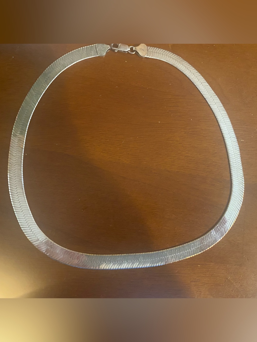 925 Italy Silver Herringbone Chain Necklace